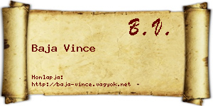Baja Vince névjegykártya